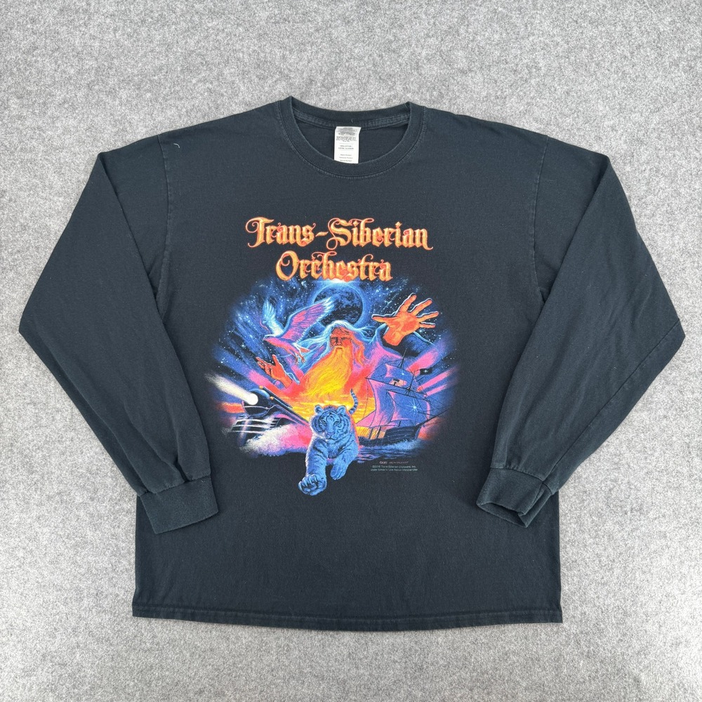 Trans-Siberian Orchestra Black 2016 Winter Tour Gildan T-Shirt Mens Large